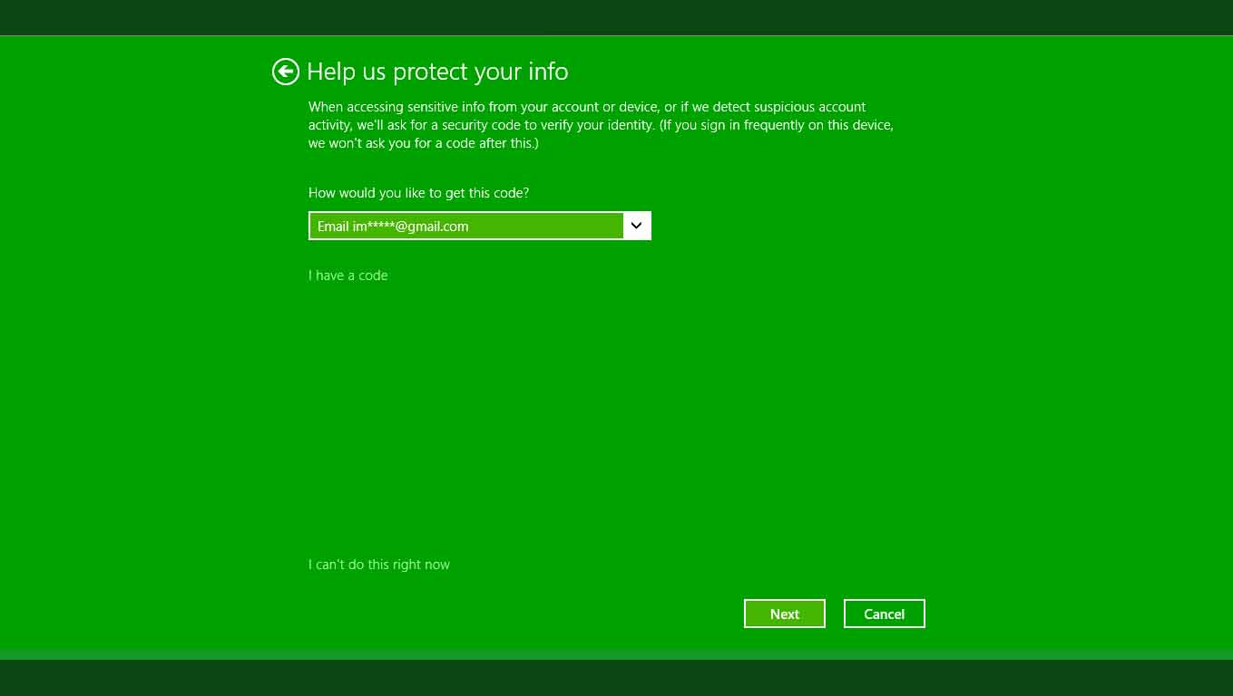Two factor authentication page